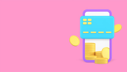 Poster - Cashback financial bonus reward online banking payment banner copy space 3d icon realistic vector