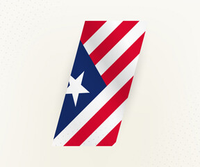 Poster - Abstract modern vertical flag of Liberia on beige background with dots.