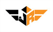 JR initial letter falcon icon gaming logo design vector template. batman logo, sports logo, monogram, polygon, war game, symbol, playing logo, abstract, fighting, typography, icon, minimal, wings logo