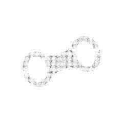 Poster - The handcuffs symbol filled with black dots. Pointillism style. Vector illustration on white background