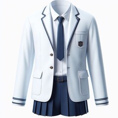 Wall Mural - school uniform on white background