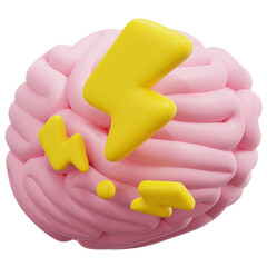 Sticker - brain 3d render icon illustration