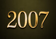 Old gold effect of year 2007 with 3D glossy style Mockup.	