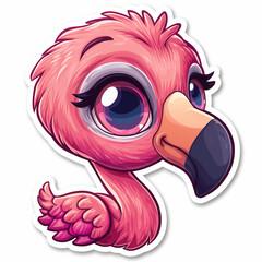  flamingos in 3d, sticker