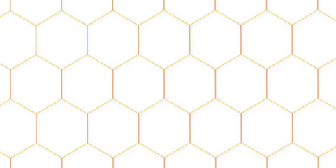 Poster - 3d hexagonal structure futuristic colorful background and embossed hexagon abstract with hexagon background. honeycomb hexagonal background. Hexagon shape, white, shiny gold line.	
