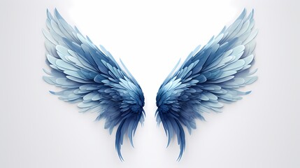 Wall Mural - blue wings on transpared background