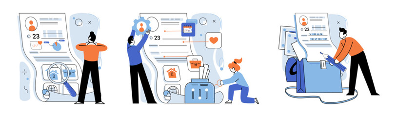 Fototapete - Personal profile. Vector illustration. Personal profiles provide individuals with platform to showcase their identity and information An online account is essential for creating personal profile