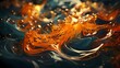 Jade and copper liquids explode in a stunning burst, intertwining to create abstract patterns that unfold with precision, each moment captured in HD clarity