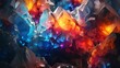 Colorful crystal geode closeup. Rock geology shiny