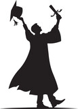 Fototapeta Sypialnia - silhouette of a graduation man 