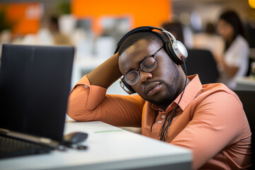 Hard working person in modern interior office programming writing web java script code AI technology generation