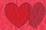Fototapeta Londyn - Paper torn in the shape of a heart, abstract background with heart shape
