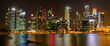 Illuminated skyline of Singapore financial district at nighttime
