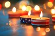 candles with American flag for Memorial Day 