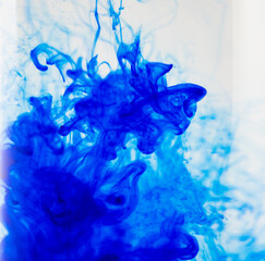 Blue paint in water