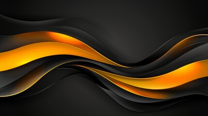 Poster - Vibrant 3d abstract background in black and orange tones for creative design projects
