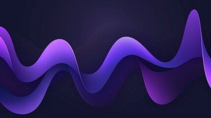 Poster - Abstract blue and purple waves on dark background for modern design with artistic flowing elements.