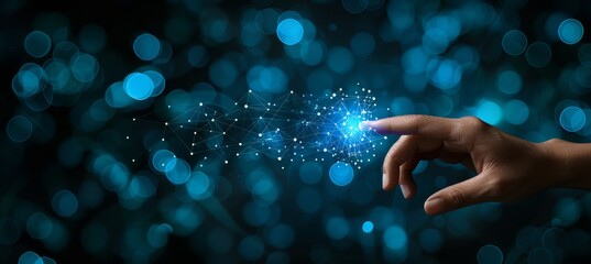 Poster - designing smart electric car with ai system engineer works on hologram, copy space available