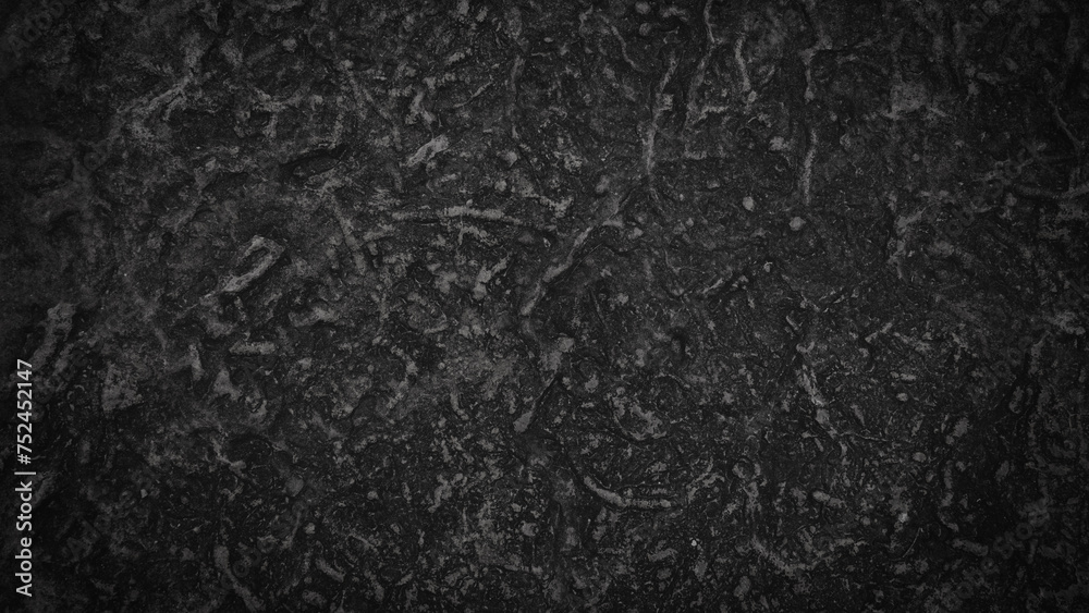 Empty black grain stone wall on cave for abstract background and ...