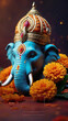 Gudi Padwa - 3d Render of Ganesha, Diwali stylish Template for Social Media