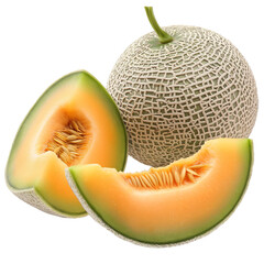 Wall Mural - Cantaloupe on white background png image