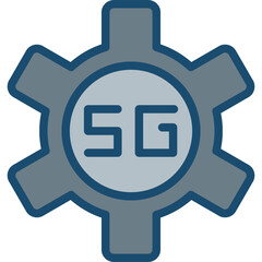 Wall Mural - 5G Line Grey Filled Icon