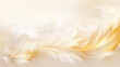 background white and gold  feathers, airy design, texture feathers, minimalist, softness,  light, elegant,  space for text 