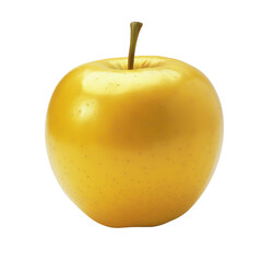 Wall Mural - Golden apple, white background