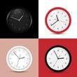 Analog clock set on different backgrounds, vector