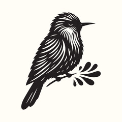 Canvas Print - Bird Silhouette Illustration Vector Design
