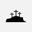 Calvary Cross icon. Easter Resurrection Vector Art, icon. He Is Risen. Easter Sunday Blessings
