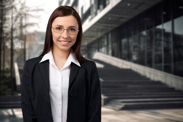 Wall Mural - Arms crossed, happy woman confidence working in firm.