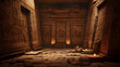 Interior of dark tomb in Egypt