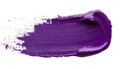 Poster - Brush stroke with purple paint on a white background