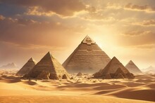 Pyramids In The Desert: Ancient Grandeur.