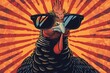 Cartoon turkey wearing sunglasses Exuding coolness and humor for thanksgiving