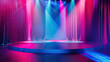 © Lila Patel - A dynamic stage setting for product showcases, integrating moving lights and vibrant colors to captivate audiences