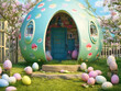 Easter dog house. Ai generated