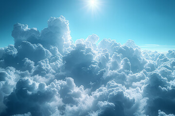 Poster - Contrasting weather conditions captured in a single frame: a clear blue sky transitioning to a stormy, turbulent atmosphere. Concept of meteorological dynamics. Generative Ai.