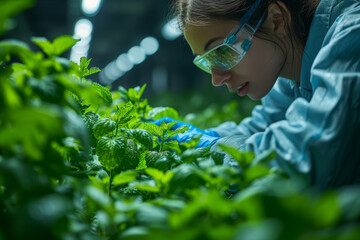 Poster - A team of researchers developing cutting-edge green technologies aimed at revolutionizing energy production. Concept of sustainable innovation. Generative Ai.