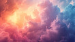 soft, colorful clouds catch the light of the setting sun, creating a serene yet dynamic skyscape