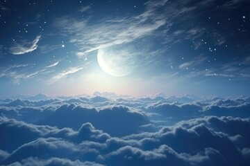 Aufkleber - Moon shining brightly in night sky, suitable for celestial and nature concepts