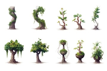 Poster - A group of trees growing in a forest. Suitable for nature and environmental themes
