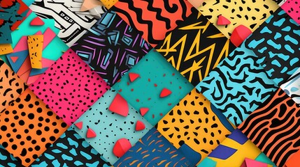 Poster - Various colored papers neatly arranged on a table. Suitable for office or school themed designs