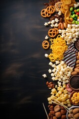 Poster - Various nuts and other food items on a table. Great for food and nutrition concepts