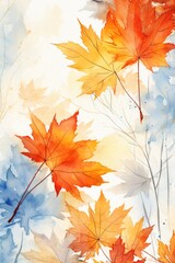 Poster - Vibrant watercolor painting of a bunch of leaves, perfect for nature-themed designs