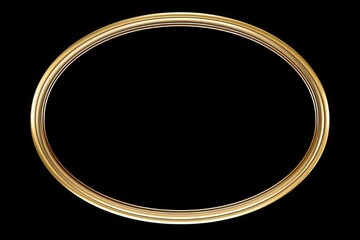 Poster - Round gold frame on a black background, suitable for various design projects