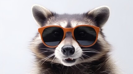 Sticker - A cute raccoon wearing sunglasses, perfect for summer designs