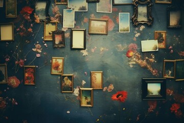 Poster - A collection of various pictures displayed on a wall. Suitable for interior design concepts
