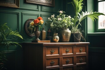 Poster - Vases on top of a dresser, perfect for home decor projects